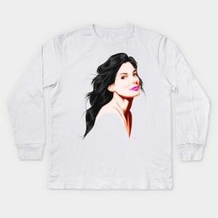 Sandra Bullock - An illustration by Paul Cemmick Kids Long Sleeve T-Shirt